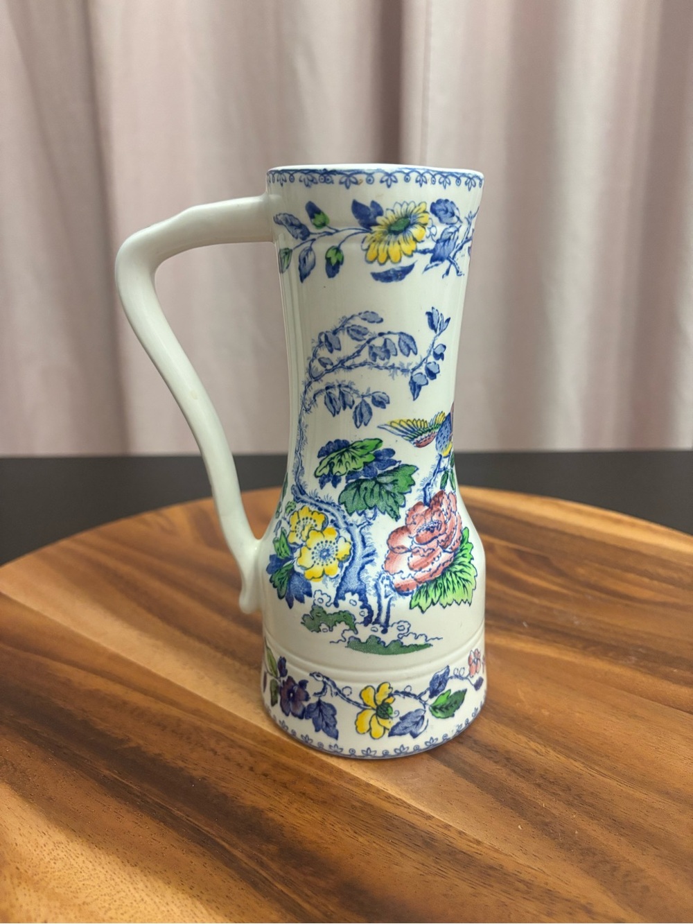 Enoch Wedgwood Tunstall "Davenport" Floral Skinny Pitcher Vase England